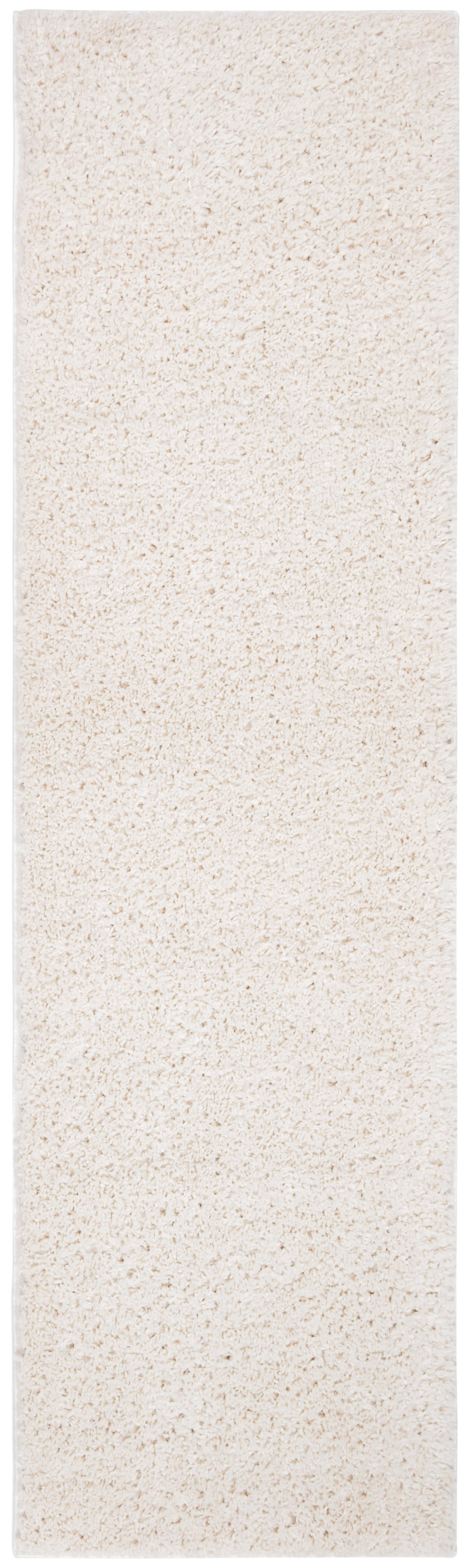 SAFAVIEH August Carlene Solid Plush Shag Runner Rug, Ivory, 2'3" x 6' - Modern Design, Ivory, Non-Shedding & Easy Cleaning, Ultra Plush Thick Pile, Ideal for Living Room, Bedroom, Entryway
