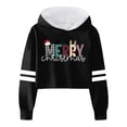 thumbnail image 3 of SGMVNU Kids Hoodies 2025 Fall Clothes Kids Crop Tops Girls Happy Letter Print Long Sleeve Fashion Hoodies Pullover Sweatshirts Hooded Fall Tops(Size 12-13 Years, yk251203_3-Black), 3 of 4