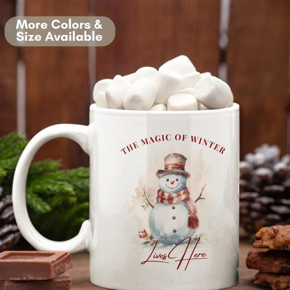 CH1Ristmas Snowman Mug, Cute H1oliday Hot oa Cup For , Winter Coffee Mug Gift, Fest C1Amper StY1Le Mug, Stocking Stuffer Idea