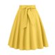 thumbnail image 2 of Karight Womens Midi Skirt Swing A-line Vintage Casual Elastic Wide Waist Flared Skirt with Belt, 2 of 5