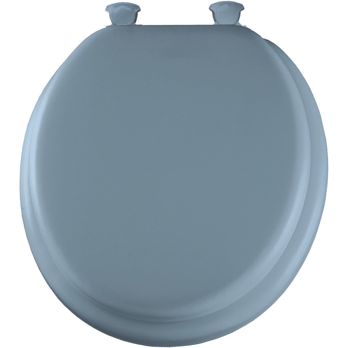 Mayfair Lift off Round Cushioned Vinyl Soft Toilet Seat in Sky Blue