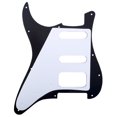 thumbnail image 3 of Musiclily Pro 11-Hole Round Corner HSS Guitar Strat Pickguard for USA/Mexican Strat 2-screw Humbucking Open Pickup, 1Ply Black, 3 of 4