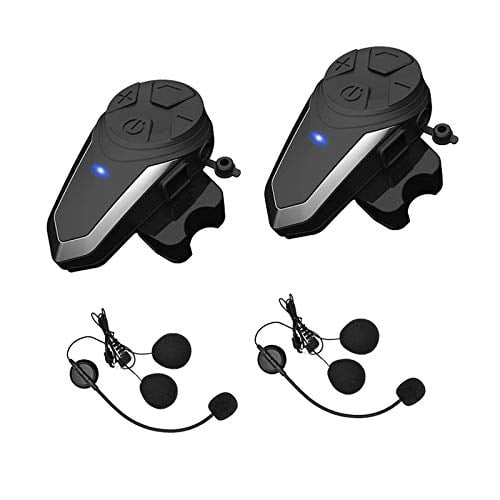 Yaconob Motorcycle Bluetooth Headset BT-S3 1000m Helmet Bluetooth Intercom Wireless Interphone to 2-3 Riders (Waterproof/Handsfree/Stereo Music/FM Radio/GPS/MP3 2 Pack -