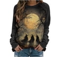 thumbnail image 2 of Women Plus Size Halloween Shirts Witch Graphic Tees Print Long Sleeve Sweatshirt Crew Neck Vintage T-Shirts 2025 Fall Season Festival Pullover Tops Family Funny GiftsXdegoge, 2 of 5