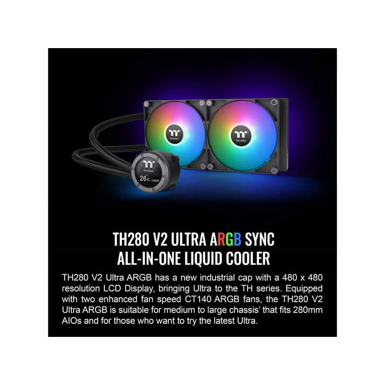 [美品]280mm簡易水冷Thermaltake TH280 V2 TH280 V2 Ultra ARGB Sync All-In-One Liquid Cooler - Snow