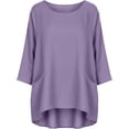 thumbnail image 5 of Women linen shirts 3/4 Oversized Loose Fit Summer Tops Plus Size Crew Neck Blouse Casual Cotton Linen Beach Boho T Shirts, 5 of 6