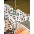 thumbnail image 2 of Outdoor Tablecloth with Umbrella Hole for Patio/Picnic/Party/Camping, Cartoon Space Waterproof Table Cloth Square Cover Washable, Funny Cute Rocket Star Planet (60"x 60"), 2 of 8