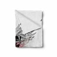 thumbnail image 2 of Skull Soft Flannel Fleece Blanket, Grunge Wings and Skulls with Signs Color Stains Background Punk Style Artwork, Cozy Plush for Indoor and Outdoor Use, 50" x 60", Black Pink White, by Ambesonne, 2 of 6