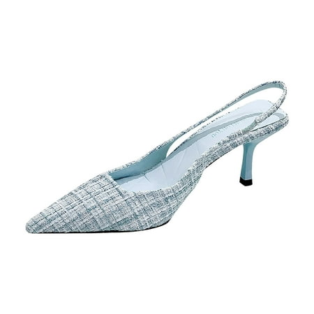

CLZOUD Comfortable Sandals for Women for Walking Blue Breathable High Casual Women s Pointed Heels Lace Up Toe Fashion Sandals Women s Sandals 40