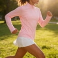 thumbnail image 2 of StSilkitty Sun Protection Athletic Sweatshirts for Womens Solid Color Long Sleeve Mock Neck Half Zip Pullover Tops, 2 of 8