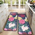 thumbnail image 4 of Kitchen Rugs Sets Of 2,Pioneer Flower Floral Print Pattern Anti Fatigue Kitchen Mat Rugs Non Slip Washable,Decorative Kitchen Floor Mats for Kitchen,Sink,Laundry,17"x47"+17"x47", 4 of 5