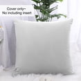thumbnail image 5 of Unique Bargains Luxury Euro Velvet Square Decorative Throw Pillow Cover, 18" x 18" Pale Gray, 5 of 8