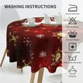 thumbnail image 4 of Merry Christmas Round Tablecloth 60 Inch Winter Snowflake Decorative Round Table Cloth for Home Kitchen Dining Room Patio Outdoor Picnic Party, 4 of 5
