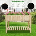 thumbnail image 5 of Gymax 47'' Wooden Raised Garden Bed w/Bottom Shelf & Bed Liner Outdoor Elevated Planter Box, 5 of 10