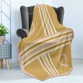 thumbnail image 3 of Letter Q Soft Flannel Fleece Throw Blanket, Horizontal and Vertical Stripes with Gradient Color Zigzags Chevrons Art, Cozy Plush for Indoor and Outdoor Use, 50" x 60", Dark Yellow Eggshell, Ambesonne, 3 of 4