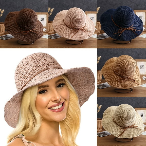 Women's Wide Brim Soft Sun Hat, Foldable Beach Hat/Pink