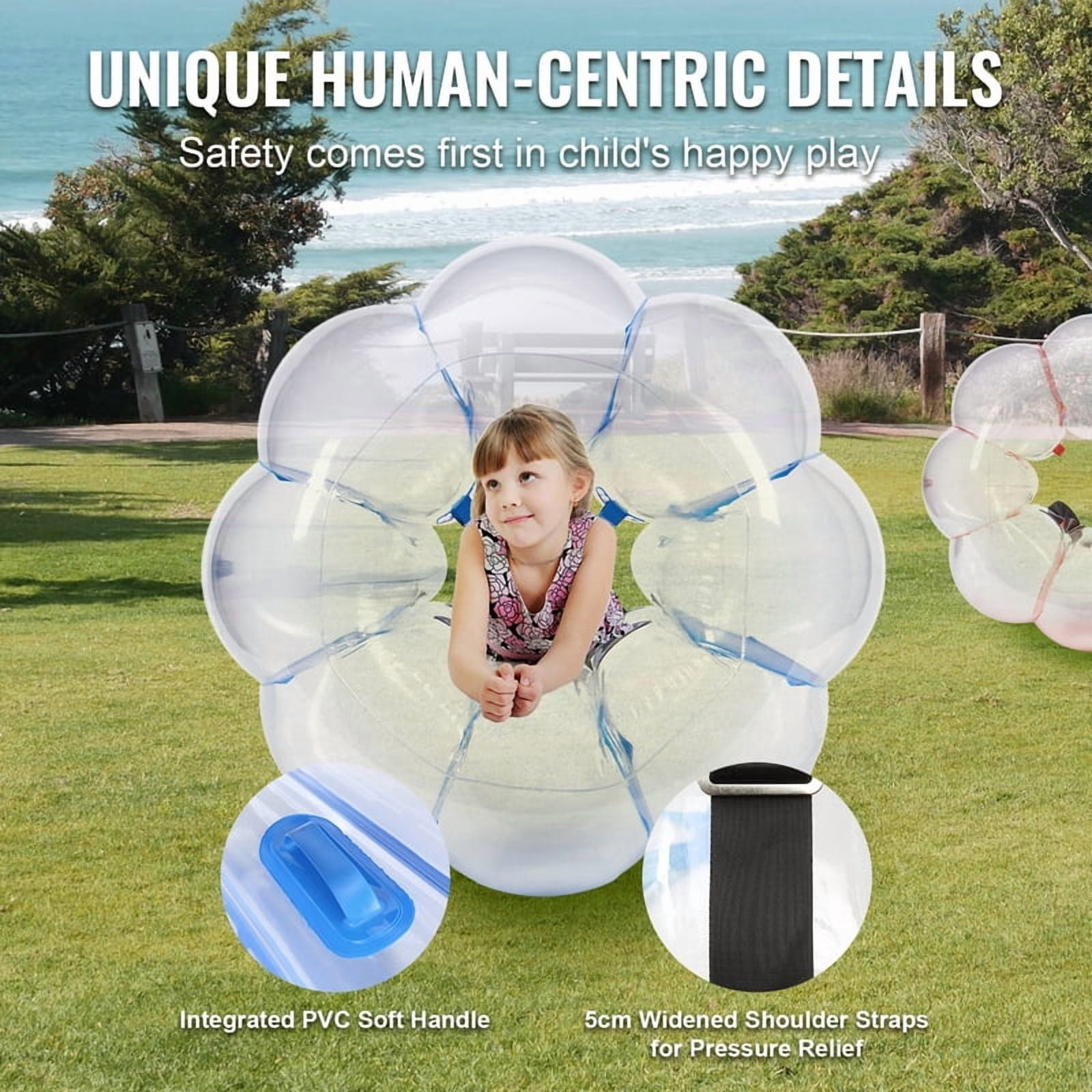 VEVOR 2-Pack 2/3FT Inflatable Bumper Balls Body Sumo Zorb Balls for Kids & Teens Durable PVC Human Hamster Bubble Balls