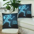 thumbnail image 2 of MKHERT American Football Player Pillowcase Pillow Protector Cushion Cover 18x18 inch,Set of 2, 2 of 3