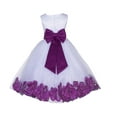 thumbnail image 3 of Ekidsbridal Lace Top Floral Petals White Flower Girl Dress Tulle Communion Christening Graduation Ceremonial Gown Formal Evening 165T 4, 3 of 3