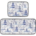 thumbnail image 7 of 2 Piece Kitchen Rugs and Mats, Chinoiserie Pagodas Cushioned Kitchen Mat Comfort Floor Mat Kitchen Rug Standing Mats for Kitchen, Sink, Bathroom, Laundry (20x47 Inch+20x28 Inch) Home Decor Gifts, 7 of 7