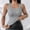 Gray, variant on Women's Scalloped Lace Trim U-Neck Ribbed Tank Top, High Stretch Slim Fit Solid Sleeveless Layering Vest for All-Season Daily Wear (Gray,M)