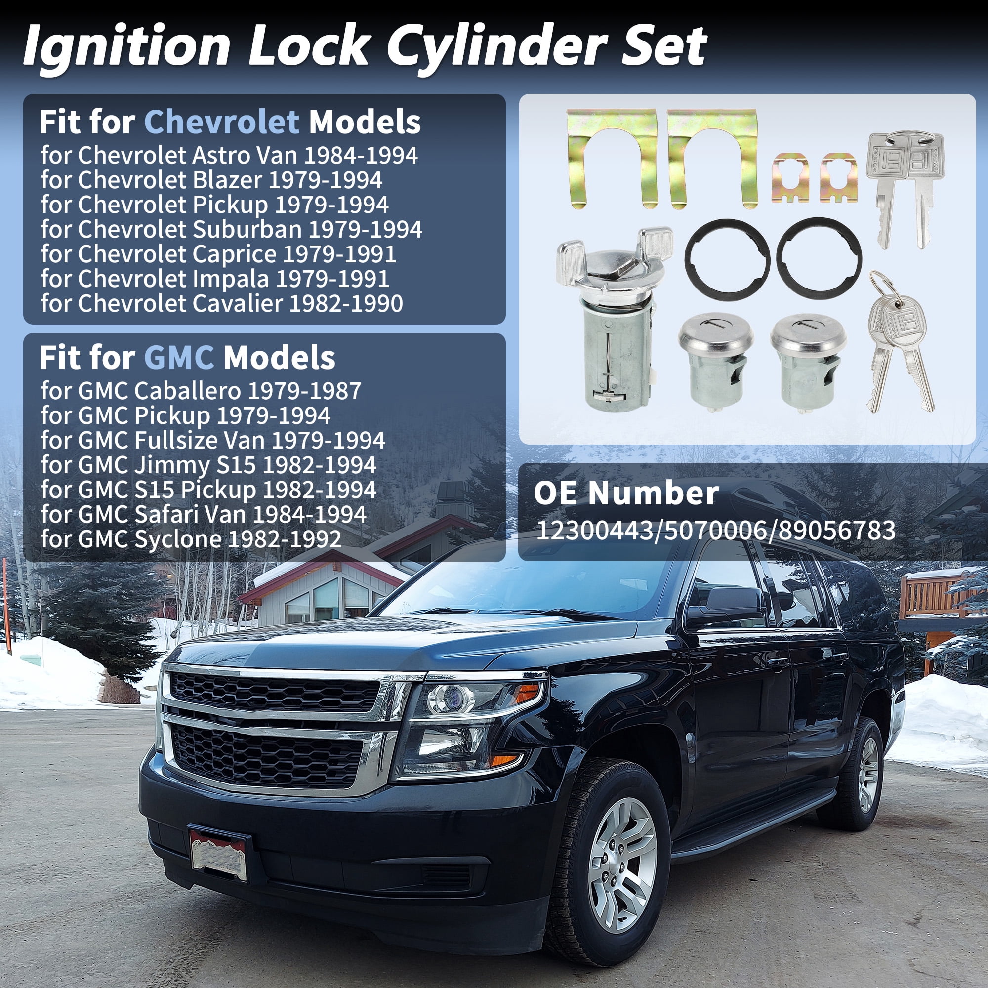 Unique Bargains Ignition Lock Cylinder and Door Lock for Chevrolet Suburban 1979-1994
