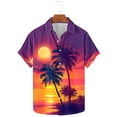 thumbnail image 5 of SGFCWSX Mens Short Sleeve Button Down Shirts, Men's Loose Fit Sunset Print Button Up Shirt for Summer Outfits Multicolor Size L, 5 of 5