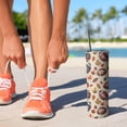 thumbnail image 2 of 20oz Footballs and Autumn Fall Leaves Pattern Skinny Tumblers Stainless Steel Tumbler with Lid and Straw,Vacuum Insulated Double Wall Travel Tumbler Cups with Cleaning Brush for Coffee,Tea, 2 of 6