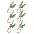 thumbnail image 3 of Servilleteros de Eucalipto de 18 Piezas Cuentas de Madera Hechas Una Mano Decoración del Hogar Servilleteros de Vegetación de Imitación para Bodas, Fiestas, Etc., 3 of 5