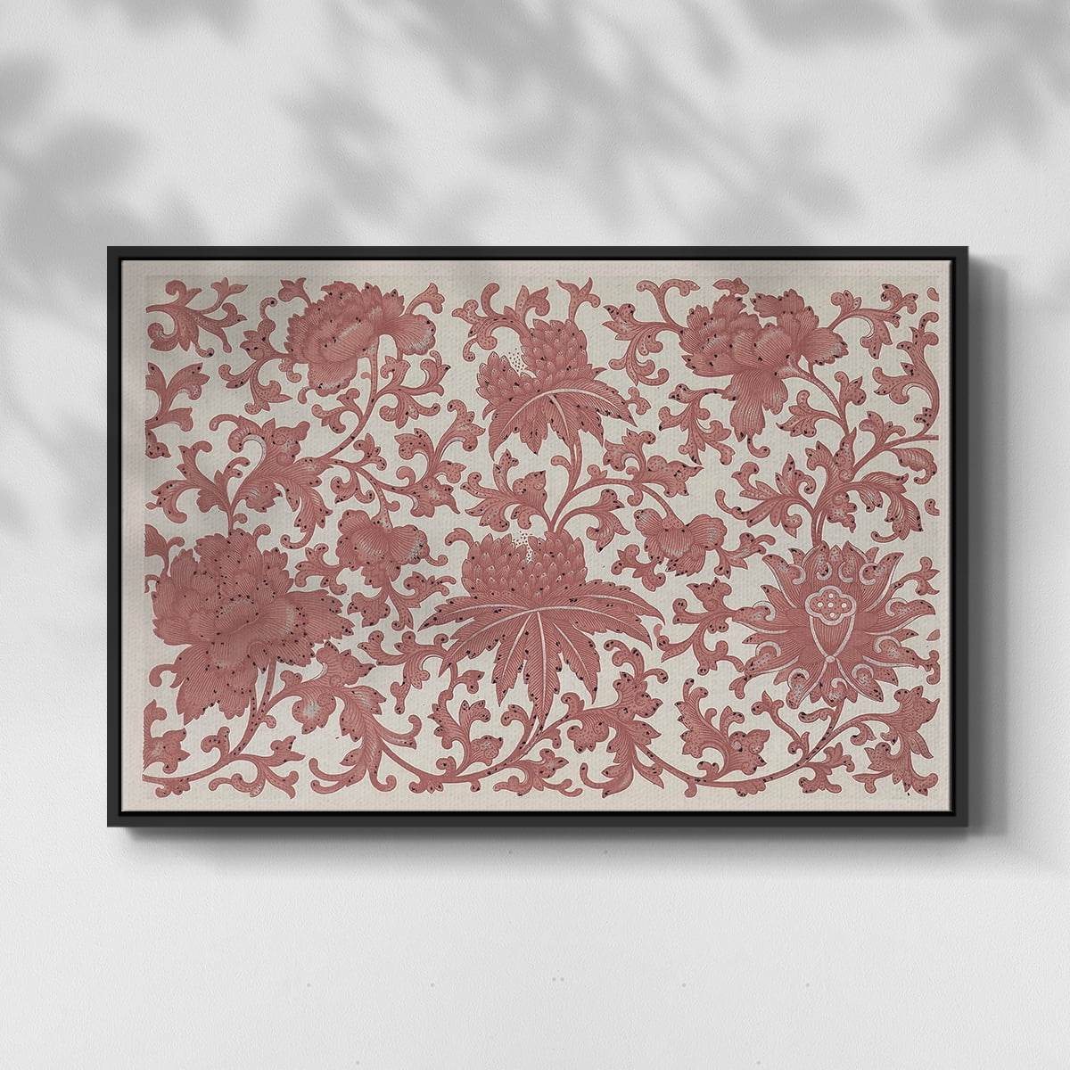 Vintage Abstract Print-XXVIII Framed in Black Wood Gallery Wrapped Canvas 17 in. x 25 in.
