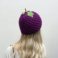 thumbnail image 6 of Jiibva Y2k Beanie for Women Grape Crochet Hats Demon Beanies Cute Hat Grunge Emo Slouchy Warm Knitted Hats, 6 of 7