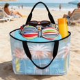 thumbnail image 2 of Sky Blue Palm Trees Beach Bag for Women, Large Breathable Mesh Beach Tote Bag, Tropical Retro Summer Botanical Sandproof Lightweight Travel Bags for Vacation Picnic Swimming Pool 15.7"x15.7"x9.1", 2 of 9