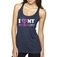 thumbnail image 1 of I Love My Boyfriend Tie Dye Pop Culture Tri-Blend Racerback Tank Top, Vintage Navy, X-Large, 1 of 3