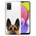 thumbnail image 1 of WIRESTER Transparent Soft Gel TPU Clear Case Slim Protective Cover for Samsung Galaxy A03S 4G LTE (Not 5G) 6.5" 2021, Animal Black Tan German Shepherd Dog, 1 of 3