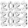 thumbnail image 1 of Unique Silver Balloons For New Year Party Decorations 47X37X0.1CM With Round Design 3 Sets Fun Addition, 1 of 4