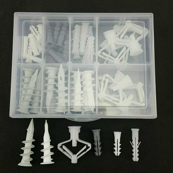 45pc Molly Bolt Assortment Assorted Set Plastic Nylon Drywall Anchor 6 Sizes