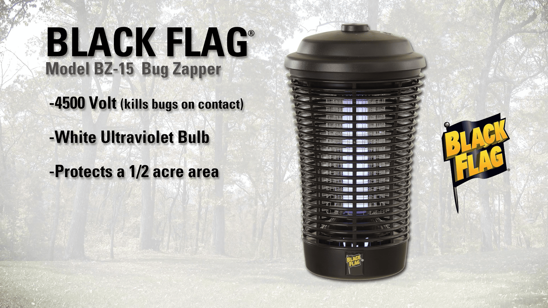 Black Flag BZ-15 15-Watt Outdoor Bug Zapper 
