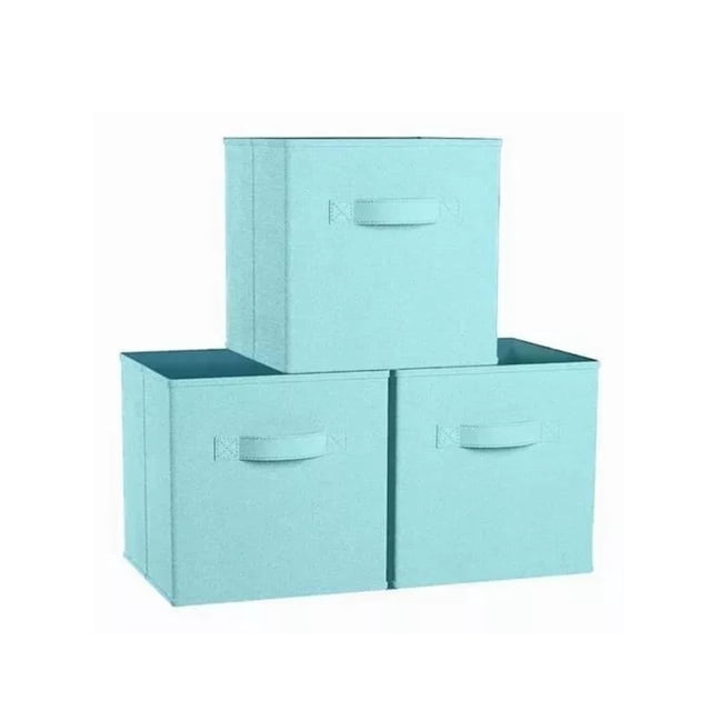 3 Caja De Almacenamiento De Ropa Plegable Azul