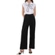 thumbnail image 2 of Pantalones de trabajo formales para mujer INSPIRE CHIC con pliegues en la parte delantera, pantalones rectos de oficina con bolsillos, 2XL, negros, 2 of 4