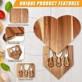 thumbnail image 3 of Charcuterie Boards Heart Shaped Cheese Board And Set  Mothers Day Wood Platter Small Servers Home Wedding Gifts, 3 of 7