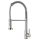 thumbnail image 1 of Grifo de cocina con rociador desplegable, grifo de fregadero de cocina con resorte de una sola manija de arco alto, grifos de cocina de acero inoxidable de níquel cepillado, 1 of 3