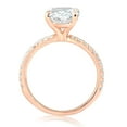 thumbnail image 2 of Pompeii 2 1/2Ct Oval Diamond & Moissanite Engagement Ring 14k Rose Gold (G/H,VS1-VS2), 2 of 4