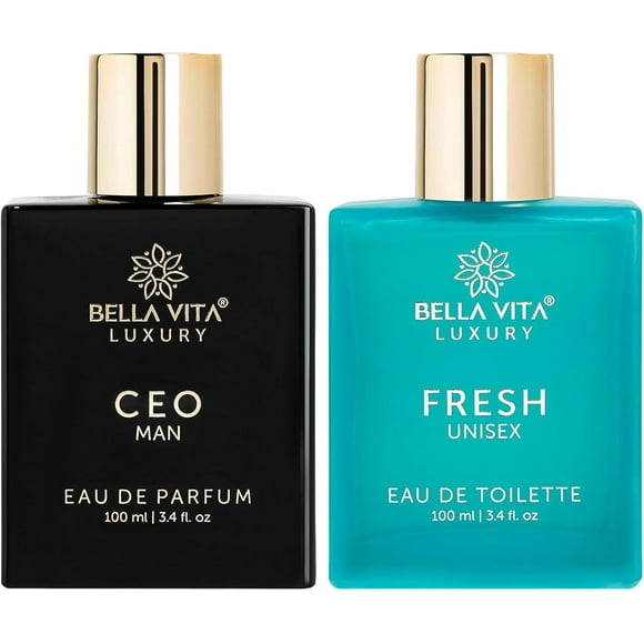 Bella Vita Luxury CEO Men EDP & Fresh Unisex EDT Perfumes Combo, Pack of 2 Premium Long Lasting Fragrance Scents for Men & Women, 100 Ml Each