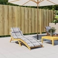 thumbnail image 1 of vidaXL Sun Lounger Cushion Grey Check Pattern 186x58x3cm Oxford Fabric, 1 of 5