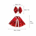 thumbnail image 3 of Christmas Porch Goose Outfit with Lace Trim Bow and Red Snowflake Holly Cape, 2 Piece Set for Front Yard Goose Statue, Holiday Decoration, 3 of 8