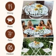 thumbnail image 7 of Sunflower Round Tablecloth, Fitted Table Cover with Elastic for 36"-44" Round Tables, Blue Plaid Farmhouse You Are My Sunshine Table Cloth Outdoor Indoor Dinning Party Waterproof Tablecloths, 7 of 7