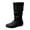 Black, variant on Women's Faux Suede Slouchy Mid Calf Boots Round Toe Flat Wide Calf Riding Booties Comfortable Wide Width Dressy Shoes