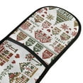 thumbnail image 4 of Yayeee Double Oven Mitt Kitchen Heat Resistant Baking 35" x7" Quilted Glove, Green Nordic Christmas House, 4 of 6