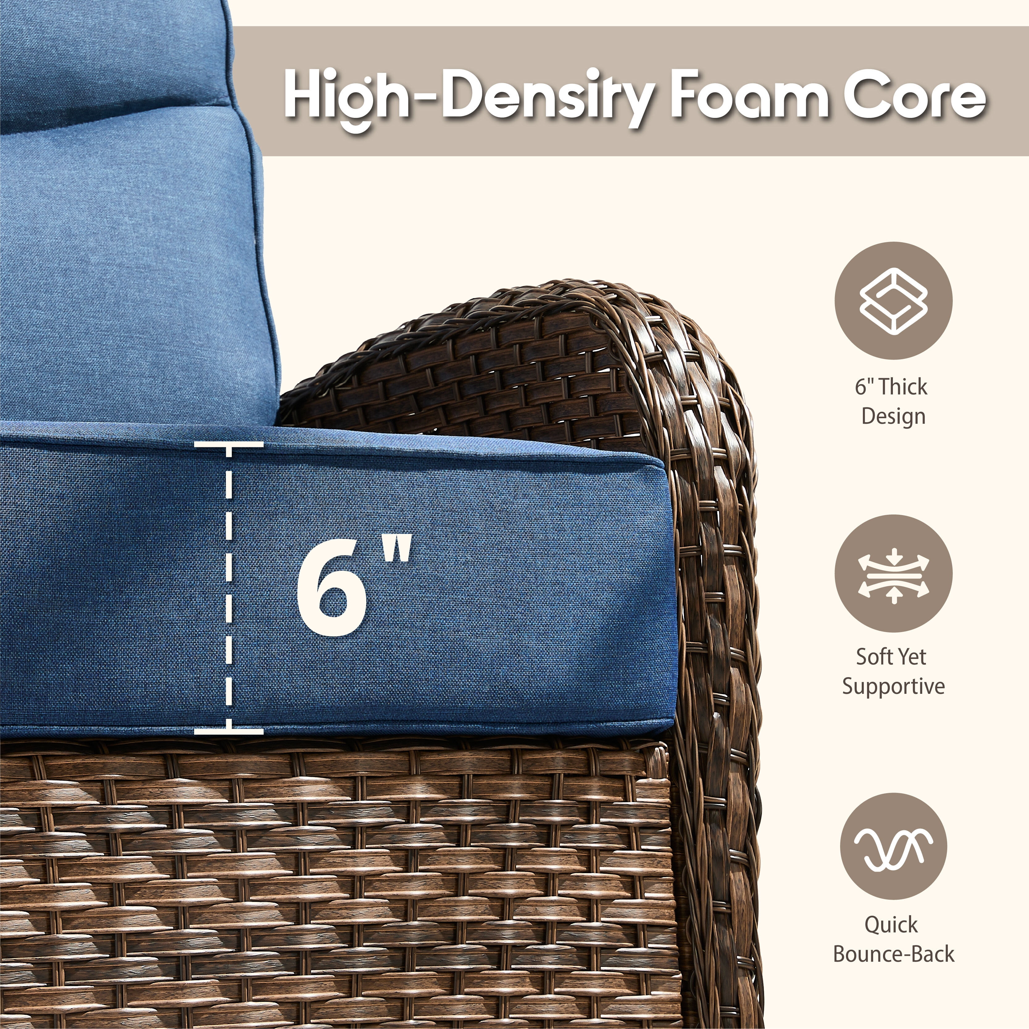 Bellefurn Outdoor Swivel Rocker Patio Chairs,Patio Swivel Chairs Set of 2,Swivel Glider Lounge Chairs with Side Table Patio Furniture Set for Outdoor,Balcony,Front Porch,Firepit Area