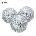thumbnail image 3 of Uxcell 3Pcs Decorative Glass Balls 3.15 inch Orbs Centerpiece Balls Mosaic Glass Balls for Decor Bowls, Silver, 3 of 5